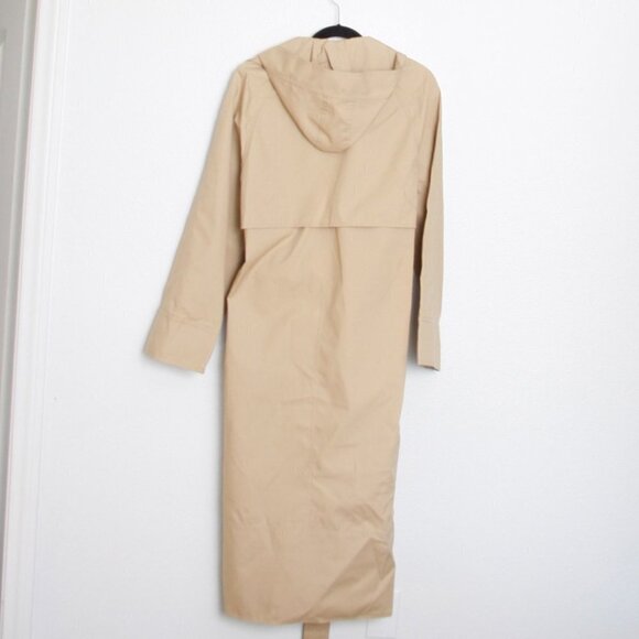 NEW Jenni Kayne Raincoat Trench Coat Long Coat Belted Khaki Tan Large - Picture 6 of 10